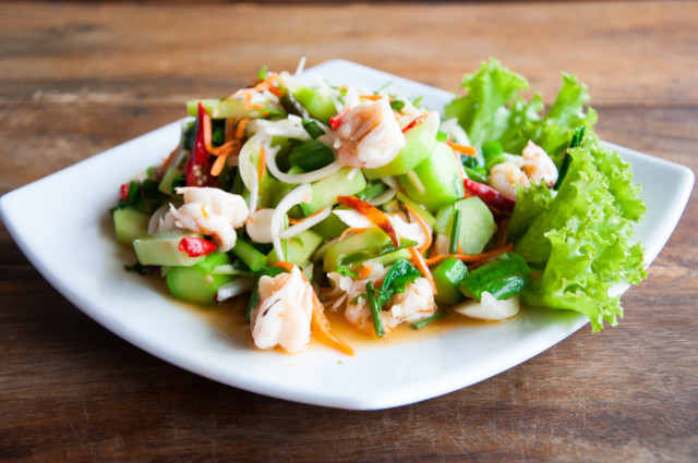 Kale & Shrimp Spicy Salad
